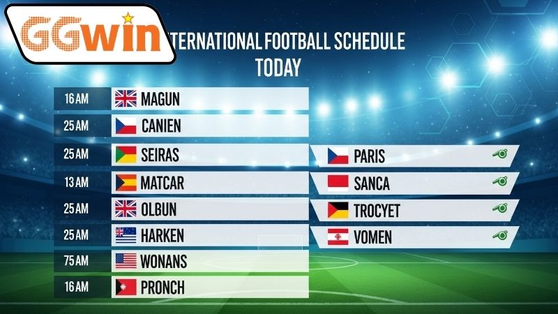 Các giải đấu được cập nhật tại lịch bóng đá quốc tế hôm nay GGWIN