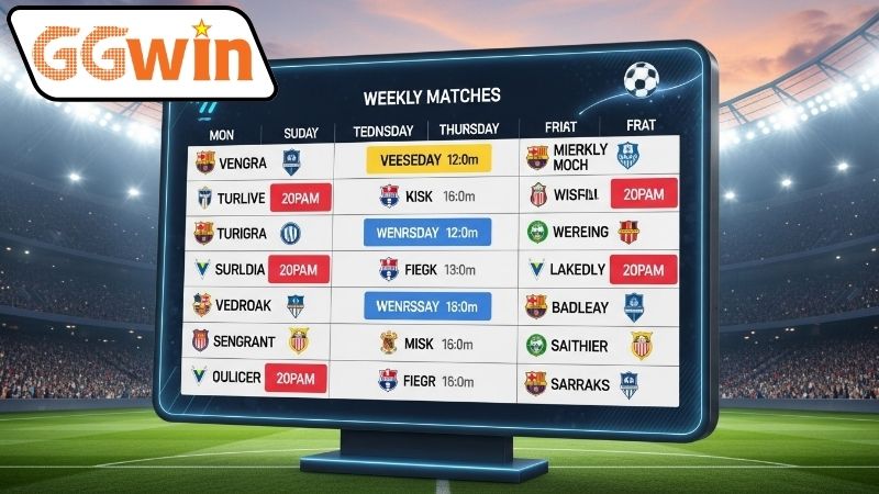 Lịch bóng đá tuần này tại GGWIN có gì nổi bật?